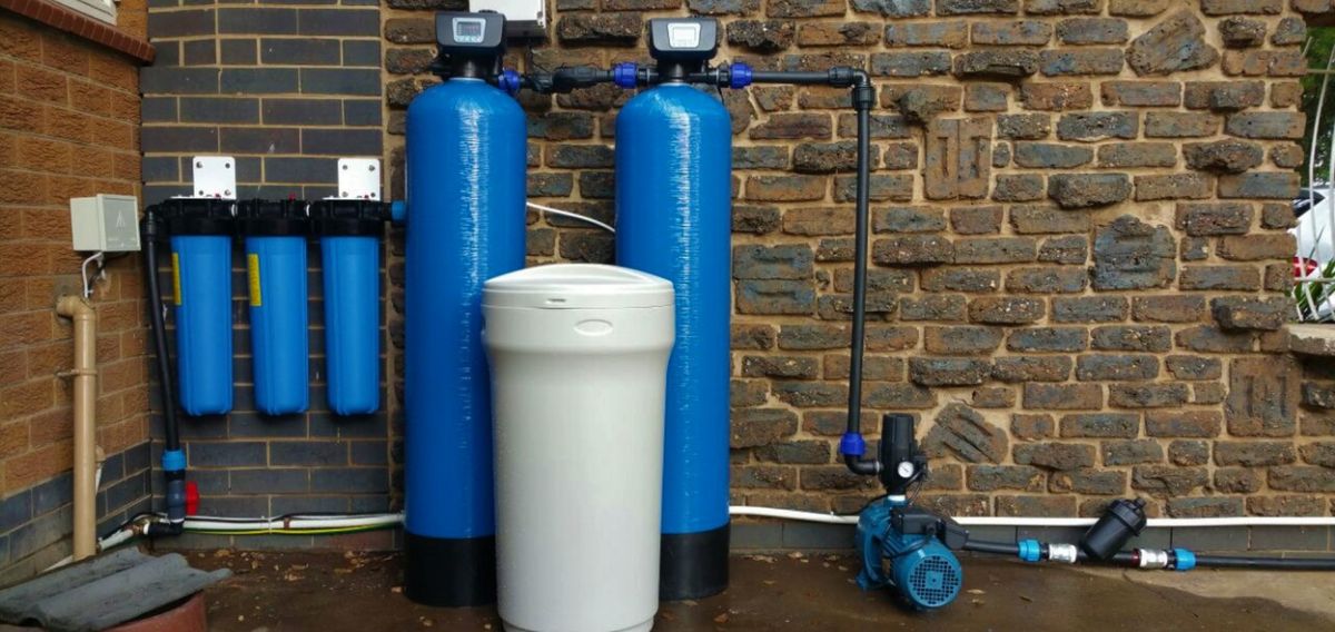 Domestic water softener and filtration install